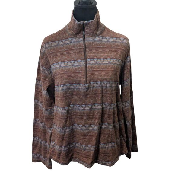 Vintage Woolrich Quarter-Zip Pullover Sweater - Aztec Southwest Print Gorpcore - Picture 1 of 5